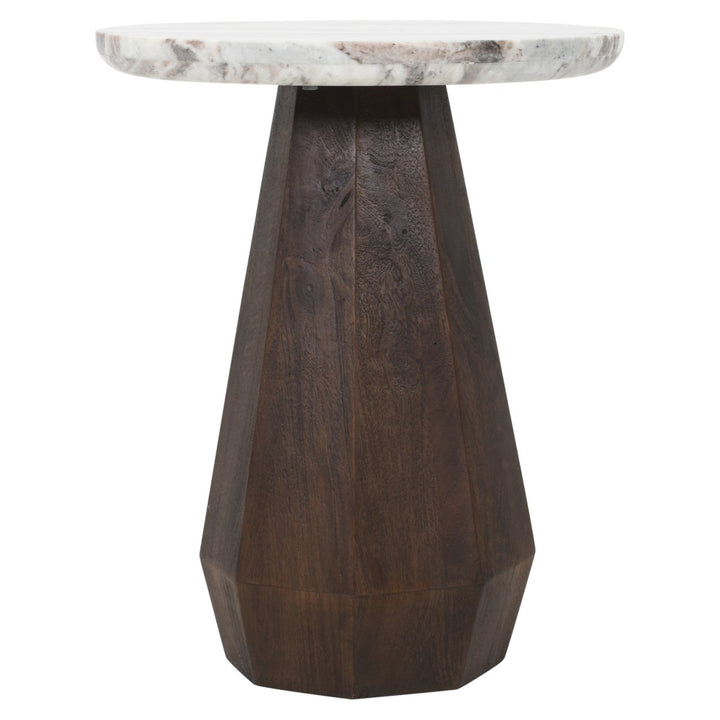 Oberoy Round Marble End Table 45cm - Brown Richmond 8