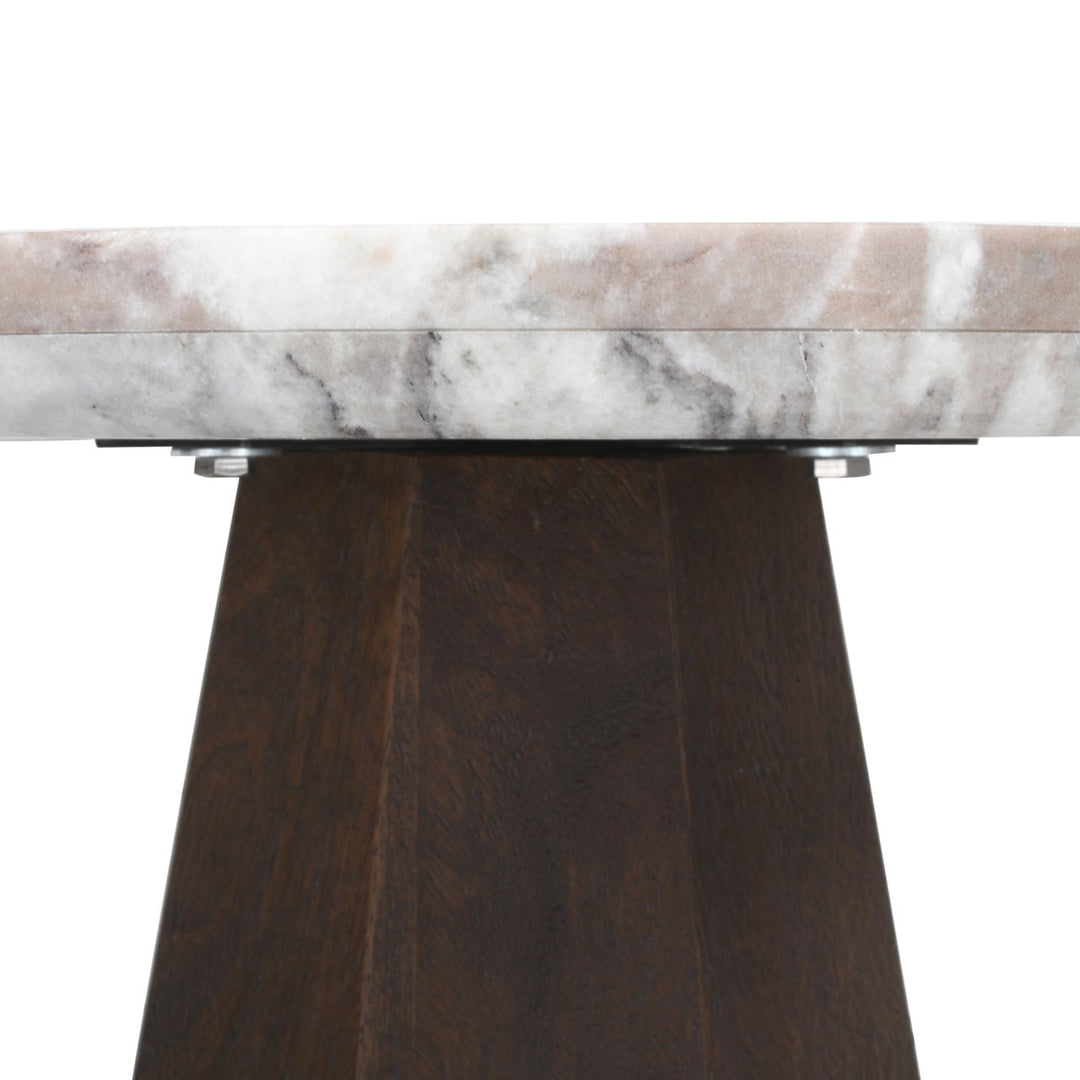 Oberoy Round Marble End Table 45cm - Brown Richmond 10