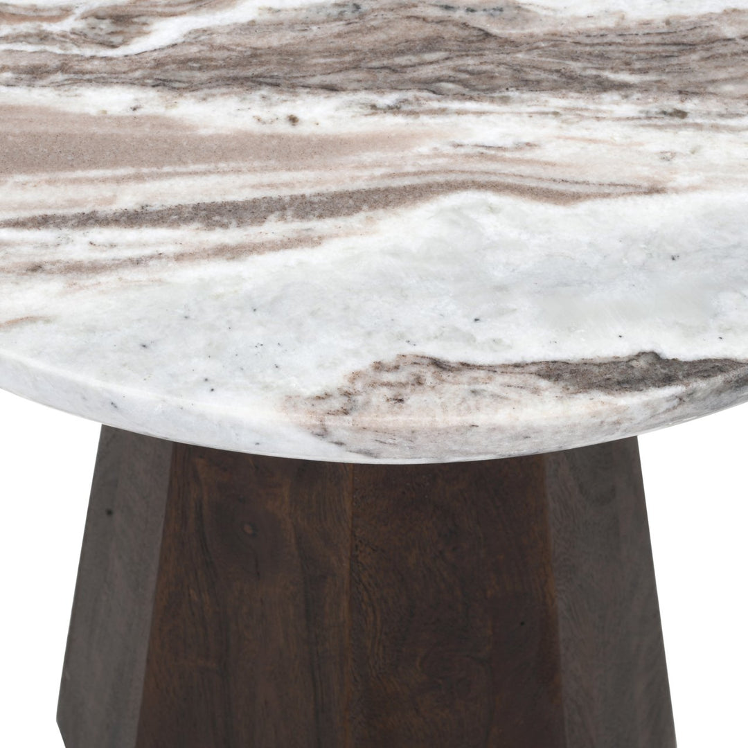 Oberoy Round Marble End Table 45cm - Brown Richmond 11