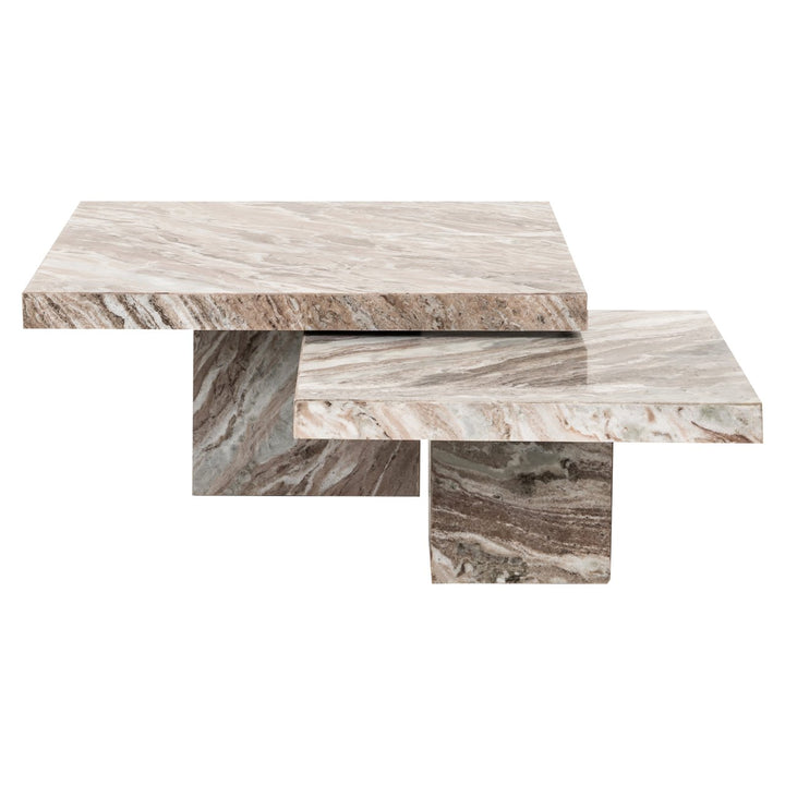 Rashford Set of 2 Marble Coffee Tables - Natural Richmond 2