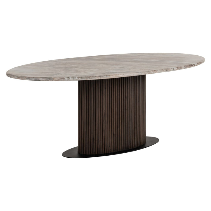 Rashford Oval Marble Dining Table 200cm - Dark Brown Richmond 3