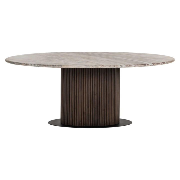 Rashford Oval Marble Dining Table 200cm - Dark Brown Richmond 1