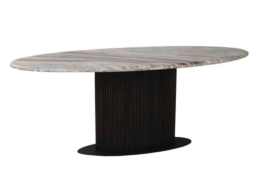 Rashford Oval Marble Dining Table 200cm - Dark Brown Richmond 7