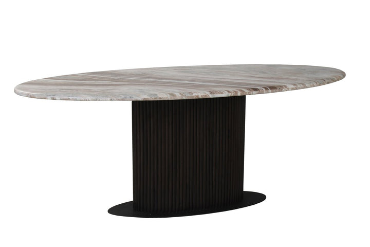 Rashford Oval Marble Dining Table 200cm - Dark Brown Richmond 7