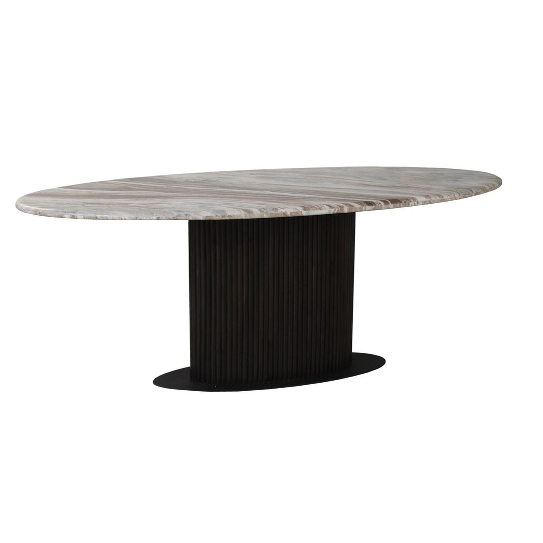 Rashford Oval Marble Dining Table 200cm - Dark Brown Richmond 2