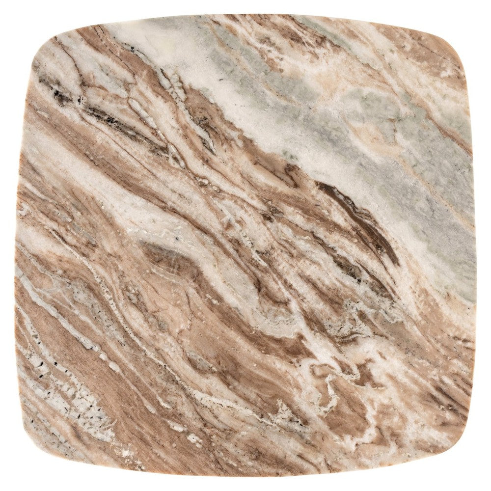 Bottega Marble End Table - Natural & Brass Richmond 3