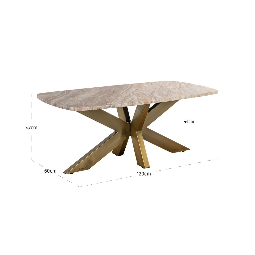 Bottega Marble Coffee Table - Natural & Brass Richmond 5