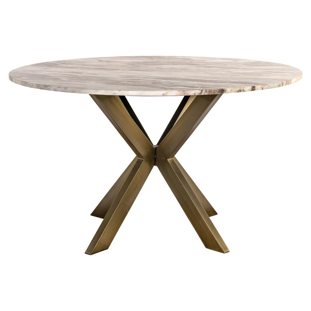 Bottega Marble Round Dining Table 140cm - Natural & Brass Richmond 2