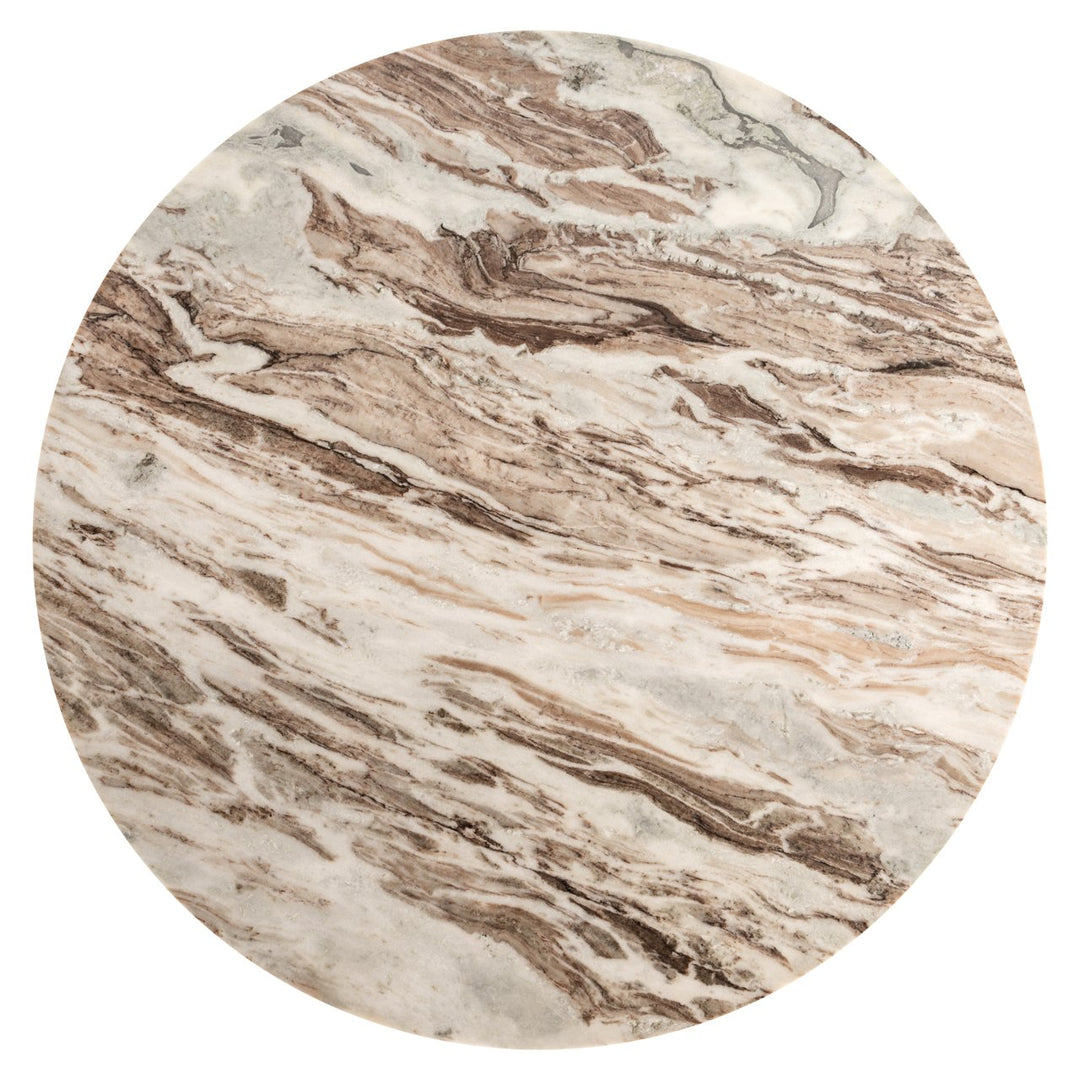 Bottega Marble Round Dining Table 140cm - Natural & Brass Richmond 3