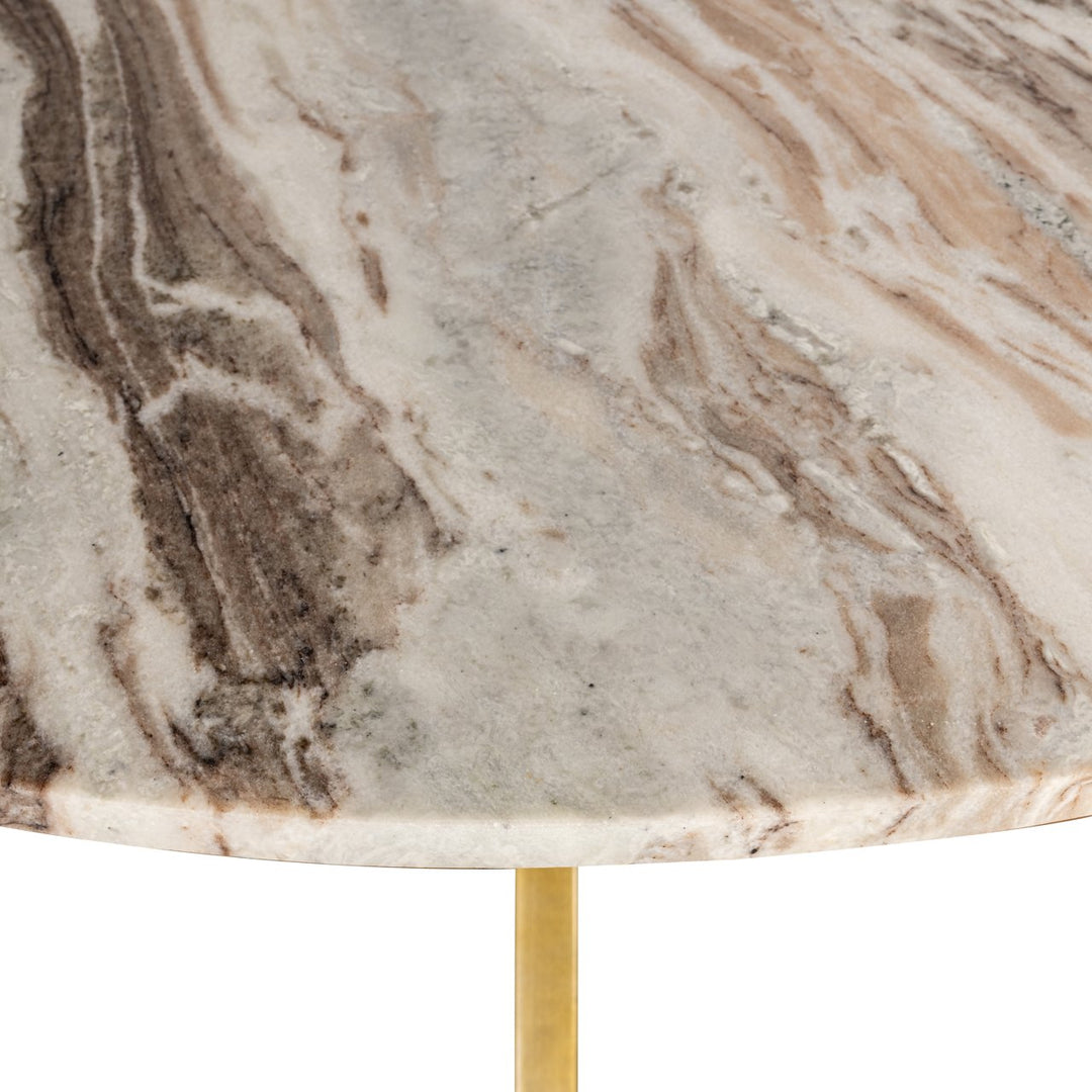 Bottega Marble Round Dining Table 140cm - Natural & Brass Richmond 5