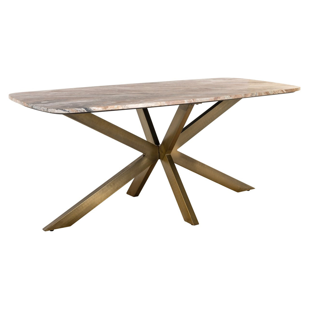 Bottega Marble Oval Dining Table 190cm - Natural & Brass Richmond 2