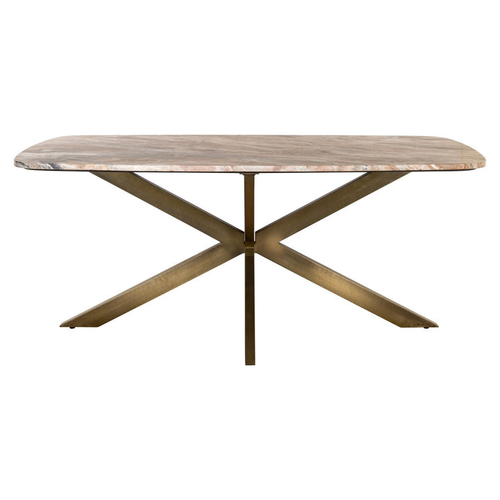 Bottega Marble Oval Dining Table 190cm - Natural & Brass Richmond 1