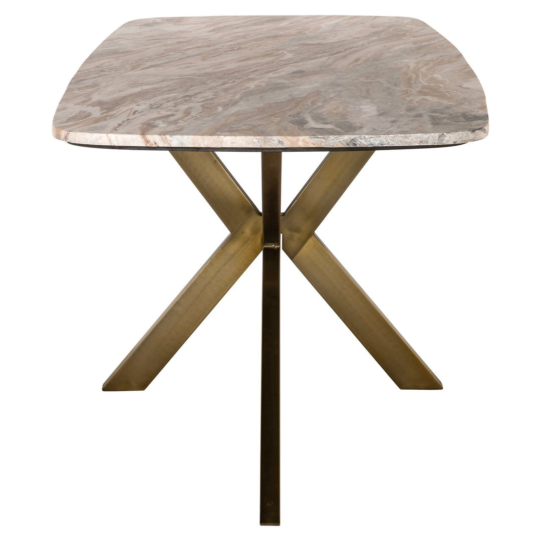 Bottega Marble Oval Dining Table 190cm - Natural & Brass Richmond 3