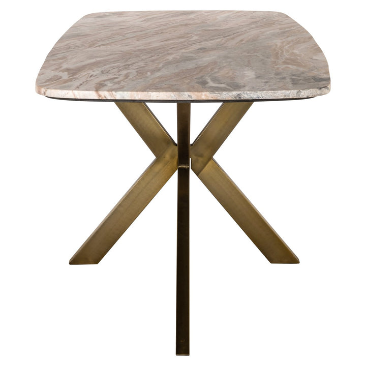 Bottega Marble Oval Dining Table 190cm - Natural & Brass Richmond 3