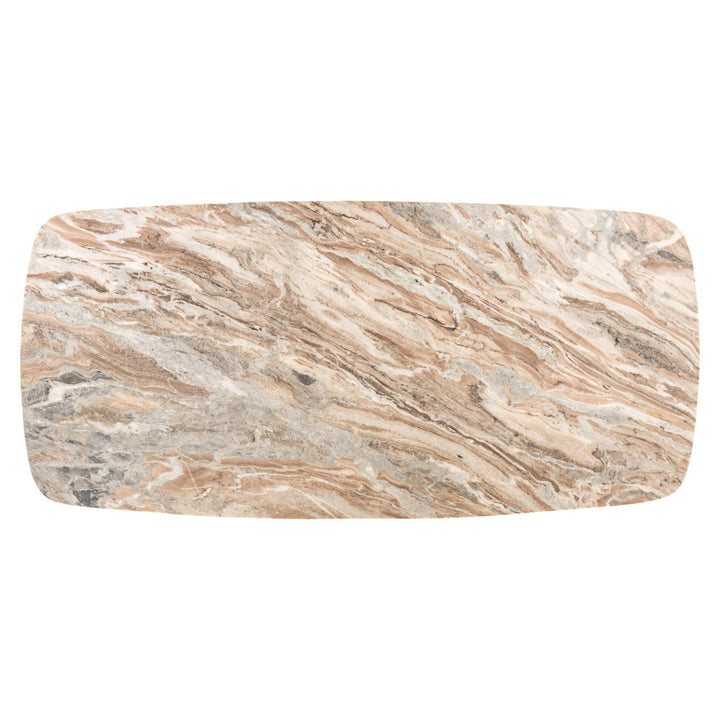 Bottega Marble Oval Dining Table 190cm - Natural & Brass Richmond 4