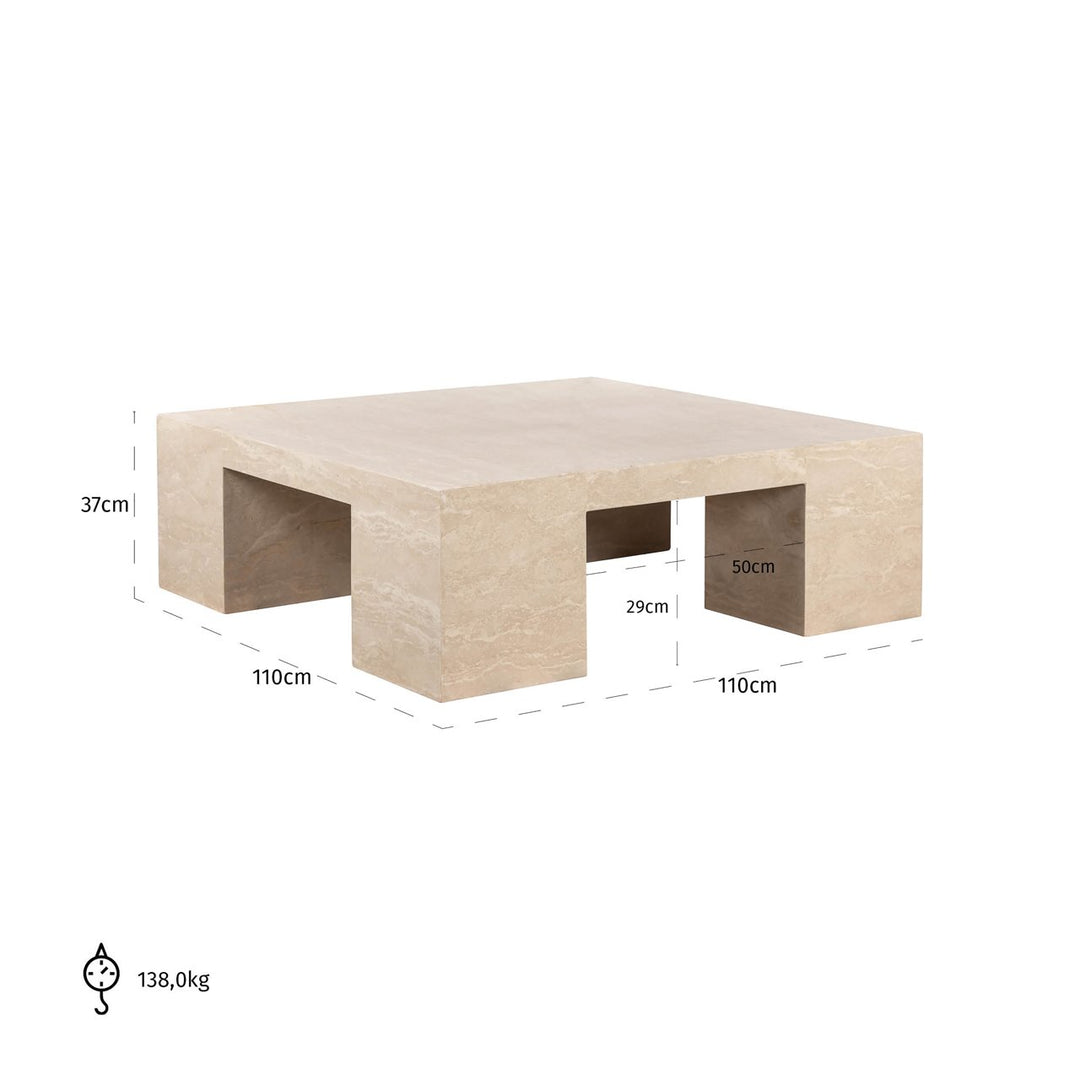 Biltmore Travertine Square Coffee Table - Beige Richmond 8
