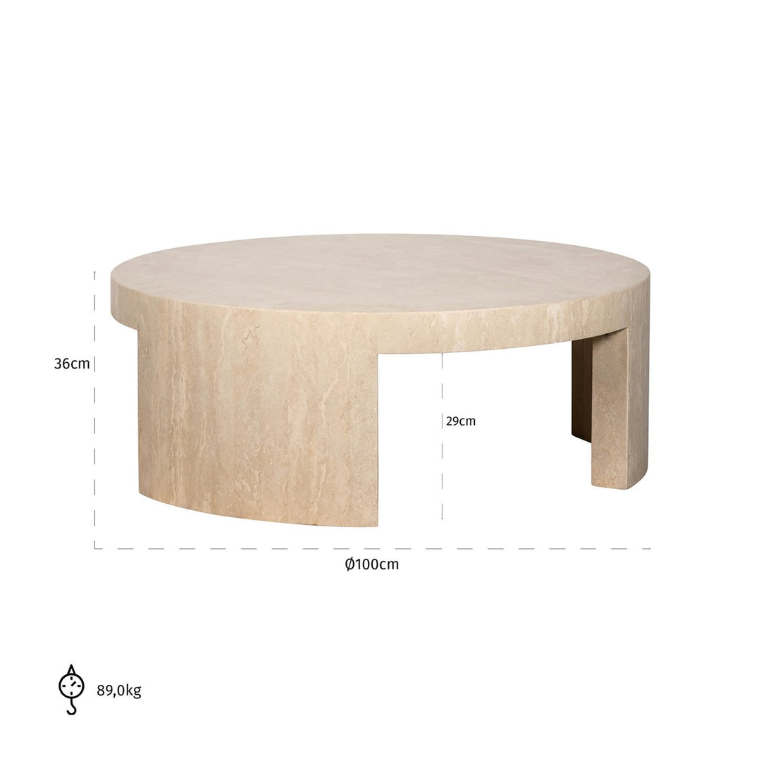 Biltmore Travertine Round Coffee Table - Beige Richmond 7