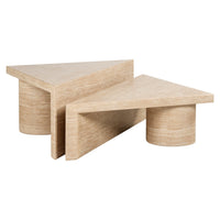 Richmond Interiors Fictus Set of 2 Coffee Tables - Faux Travertine