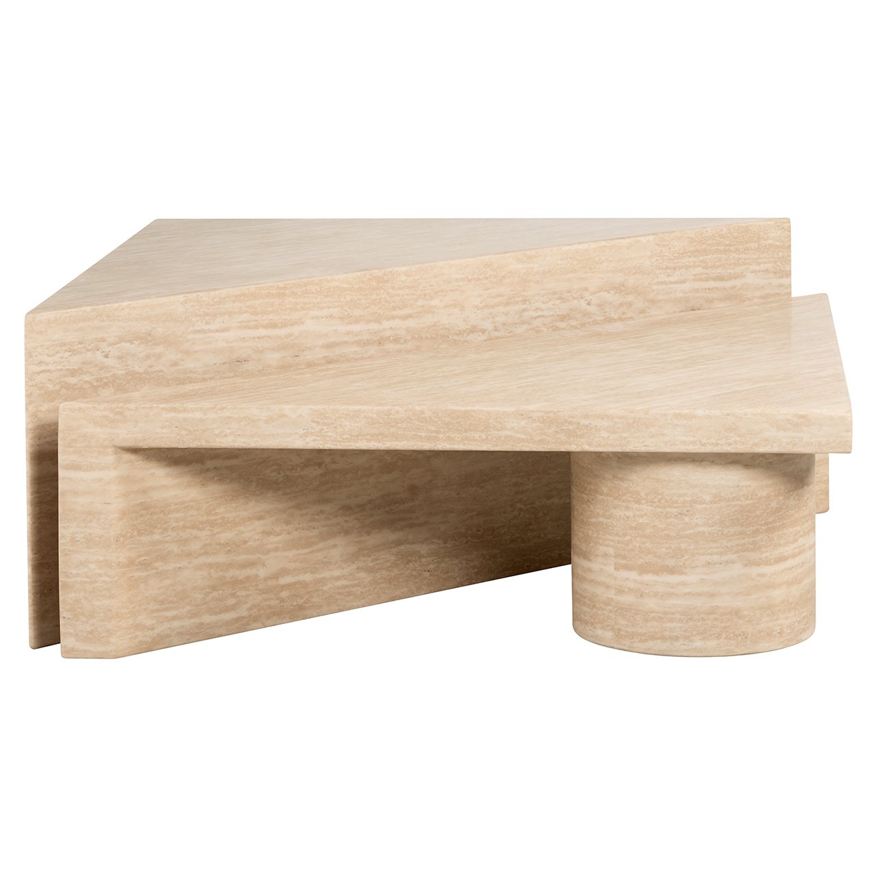 Richmond Interiors Fictus Set of 2 Coffee Tables - Faux Travertine