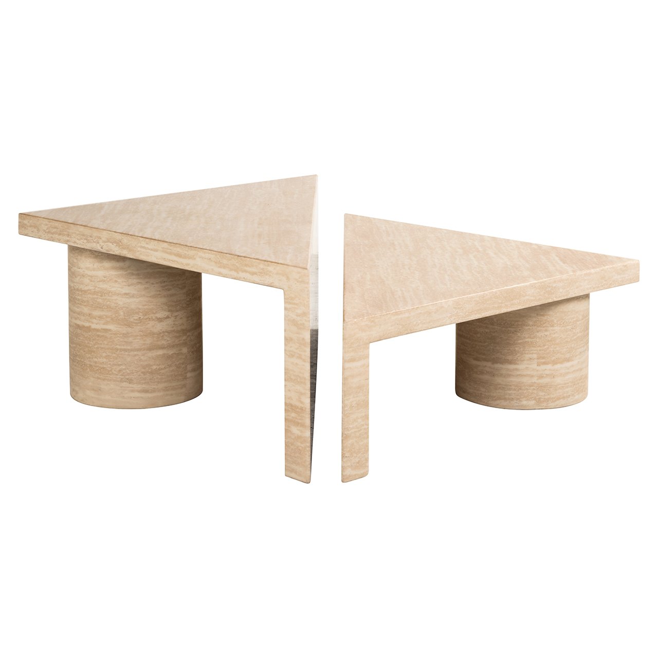 Richmond Interiors Fictus Set of 2 Coffee Tables - Faux Travertine