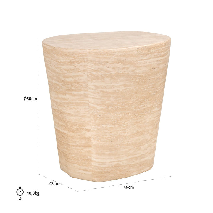 Fictus Side Table - Faux Travertine Richmond 6