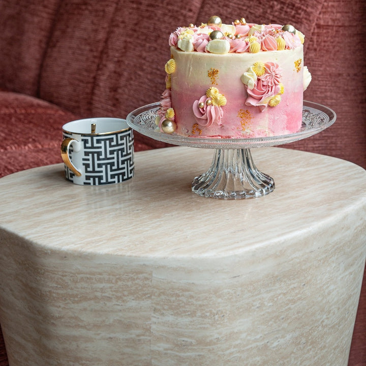 Fictus Side Table - Faux Travertine Richmond 3