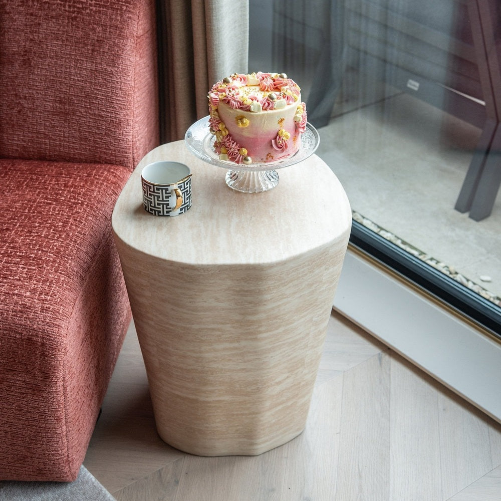 Fictus Side Table - Faux Travertine Richmond 2