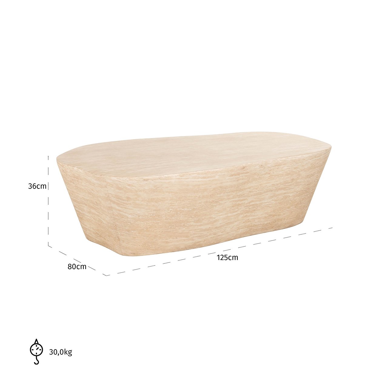 Richmond Interiors Fictus 125cm Coffee Table - Faux Travertine