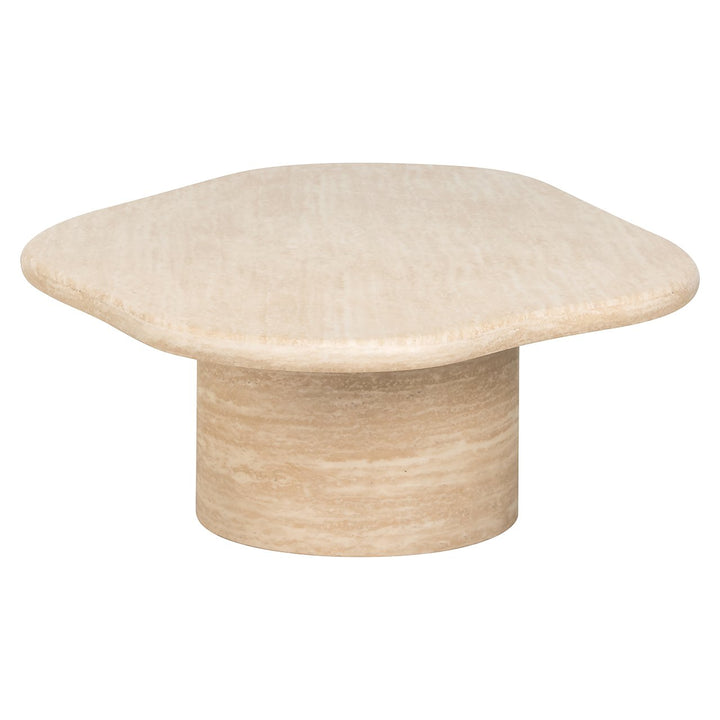 Fictus Faux Travertine Oval Coffee Table 130cm Richmond 7