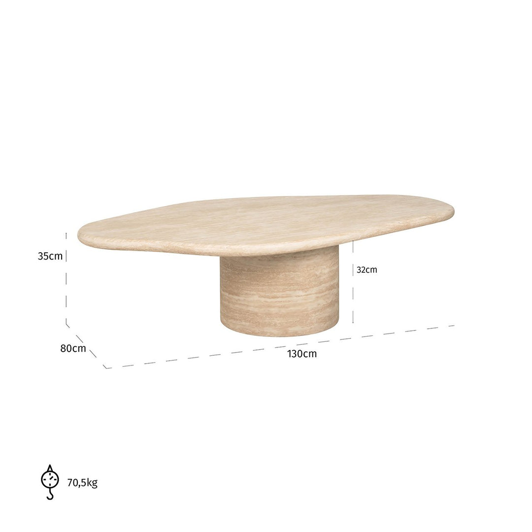 Fictus Faux Travertine Oval Coffee Table 130cm Richmond 9