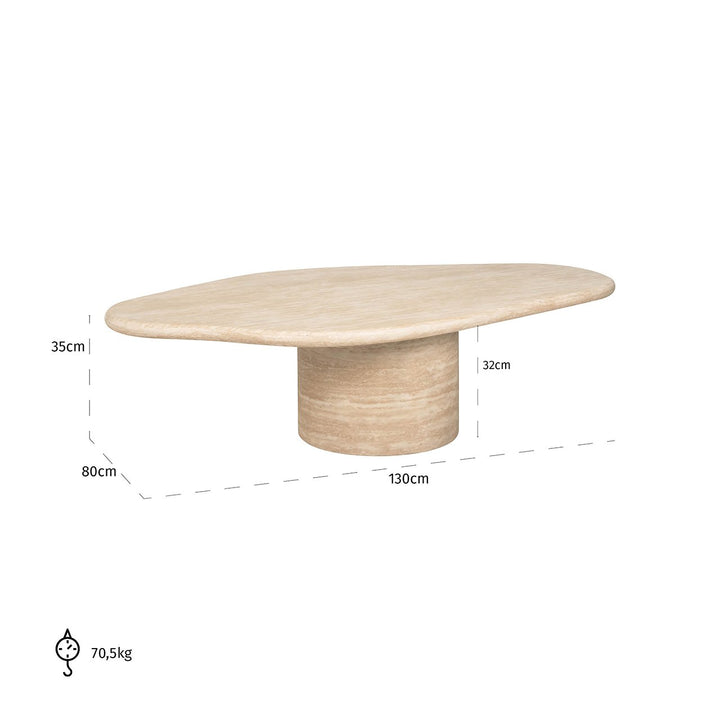 Fictus Faux Travertine Oval Coffee Table 130cm Richmond 9