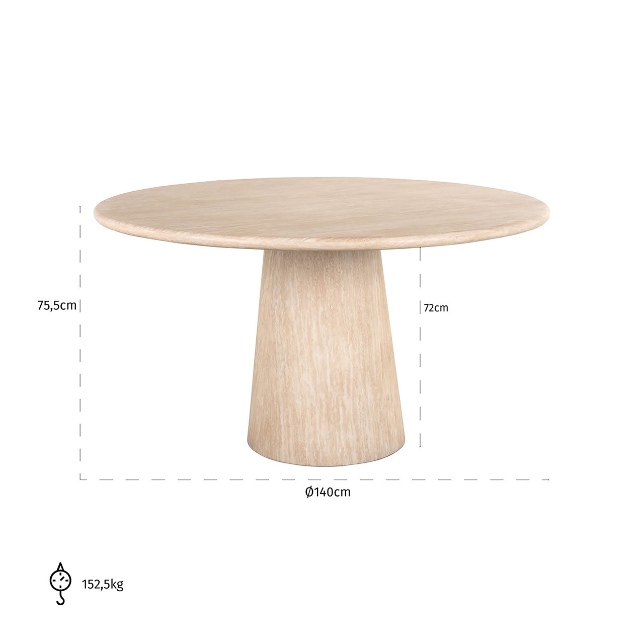 Richmond Interiors Fictus Faux Travertine Dining Table 140cm