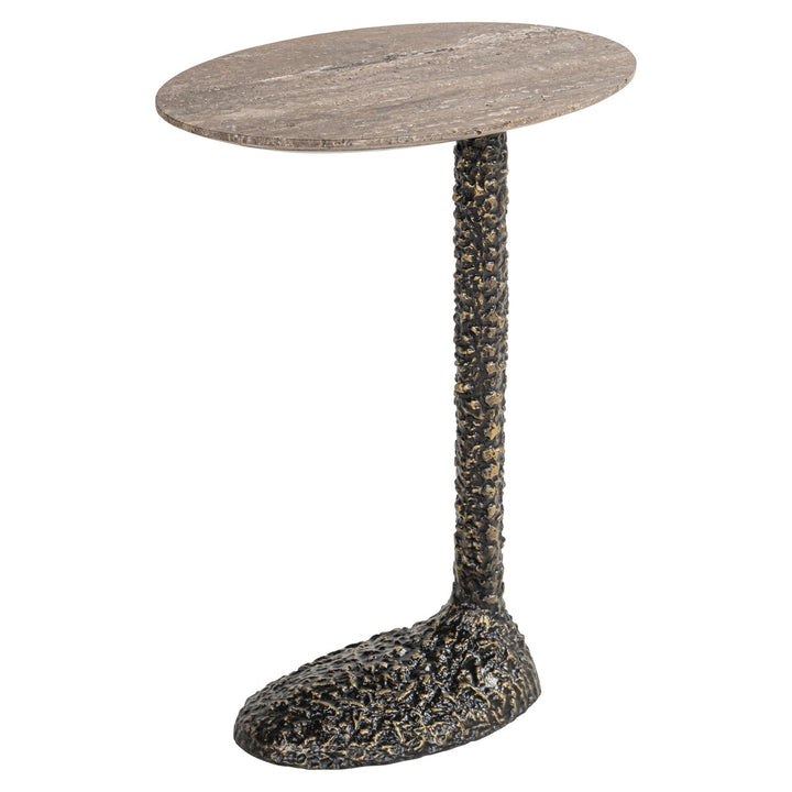 Arosa Travertine Side Table - Brown Richmond 2