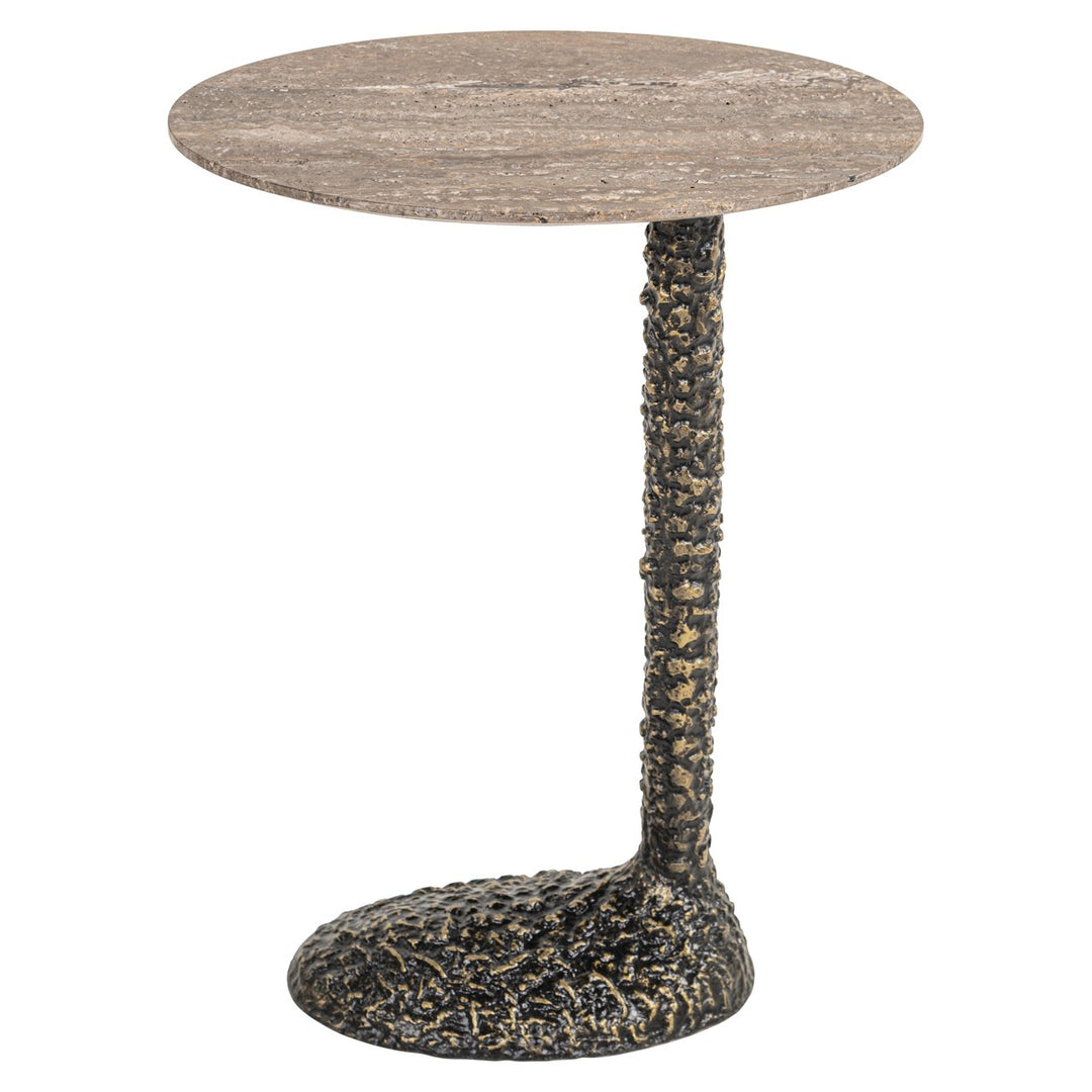 Arosa Travertine Side Table - Brown Richmond 1