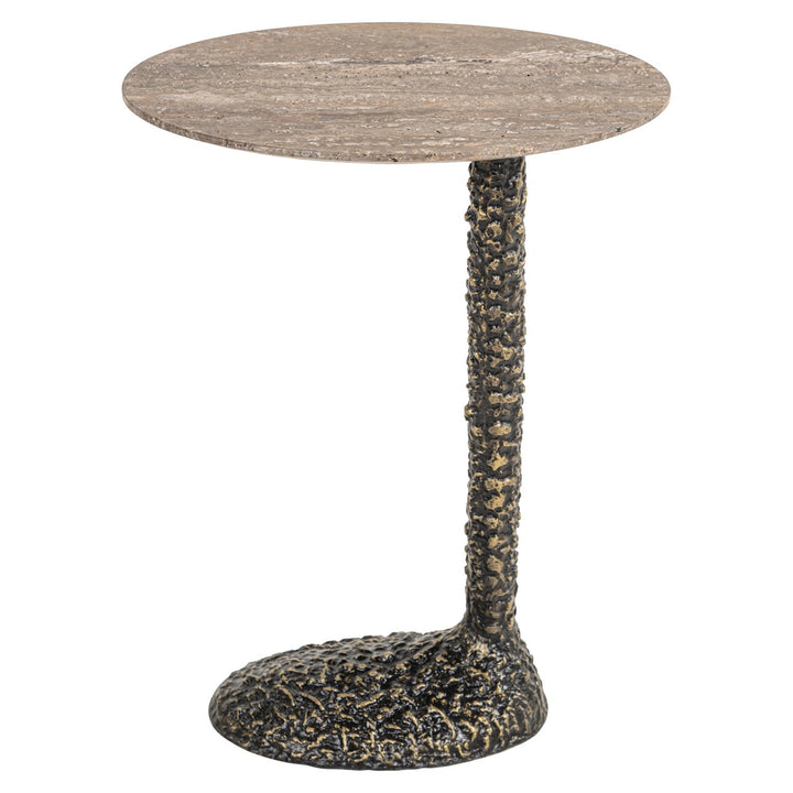 Arosa Travertine Side Table - Brown Richmond 1