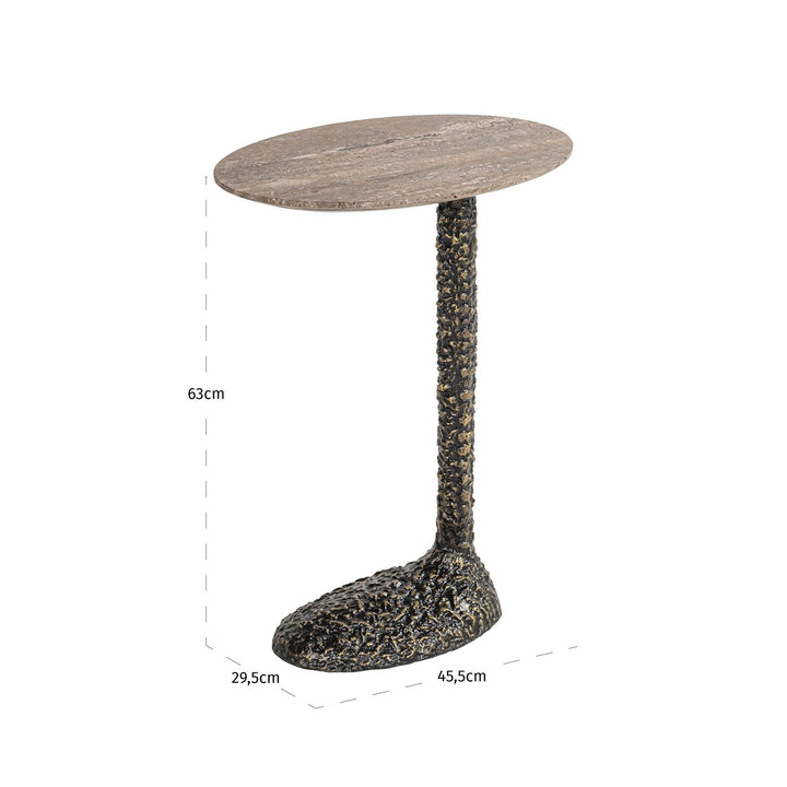 Arosa Travertine Side Table - Brown Richmond 5