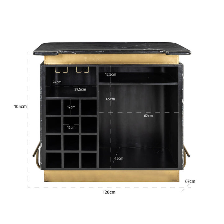 Marble Bombay Bar - Black & Gold Richmond 4