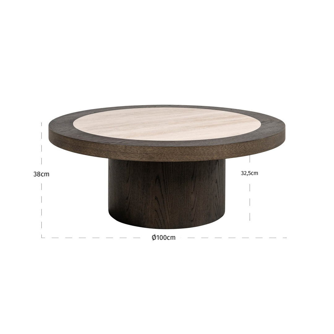 Nando Round Coffee Table - Brown & Natural Richmond 4