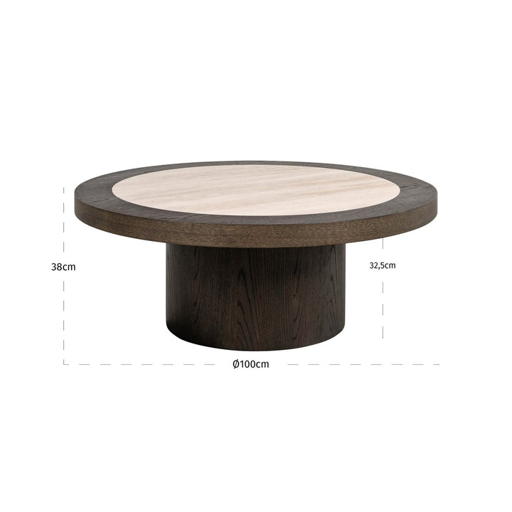 Nando Round Coffee Table - Brown & Natural Richmond 4