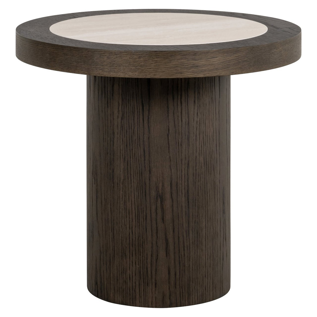 Nando Round End Table - Brown & Natural Richmond 1