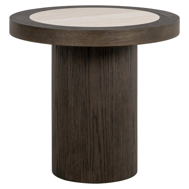 Nando Round End Table - Brown & Natural Richmond 1