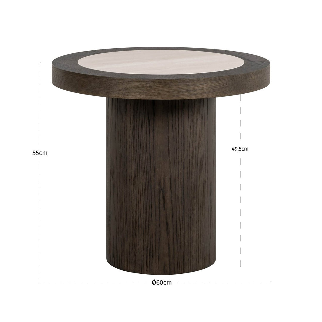 Nando Round End Table - Brown & Natural Richmond 4