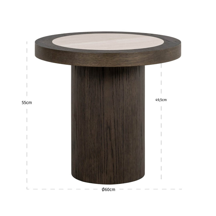 Nando Round End Table - Brown & Natural Richmond 4
