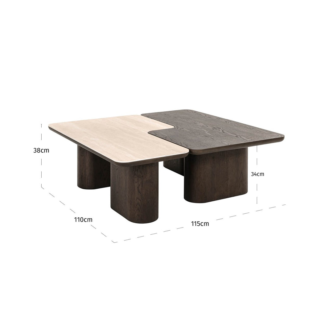 Nando Set of 2 Coffee Tables - Brown & Natural Richmond 9