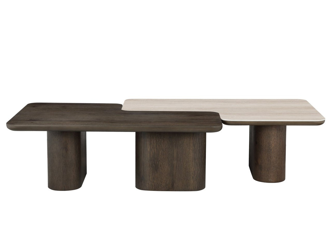 Nando Set of 2 Coffee Tables - Brown & Natural Richmond 3