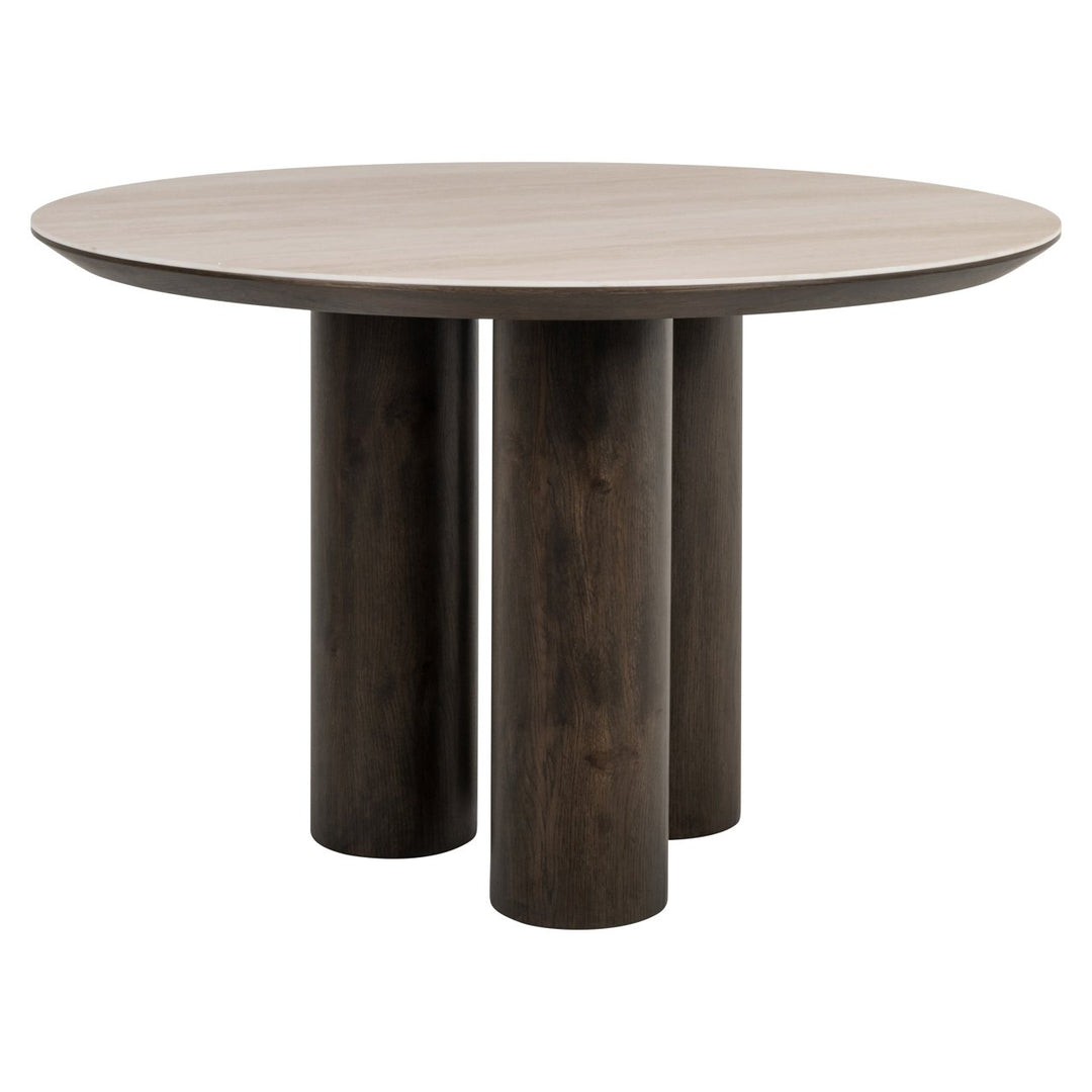 Ritz Travertine Round Dining Table 120cm - Brown Richmond 1