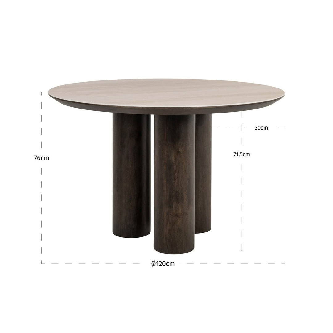 Ritz Travertine Round Dining Table 120cm - Brown Richmond 4