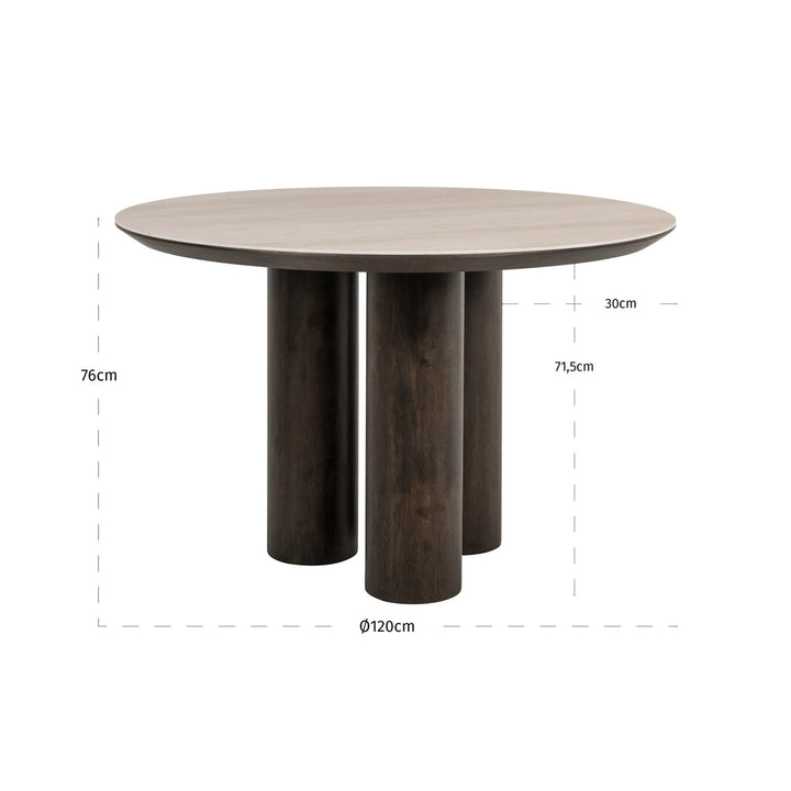 Ritz Travertine Round Dining Table 120cm - Brown Richmond 4