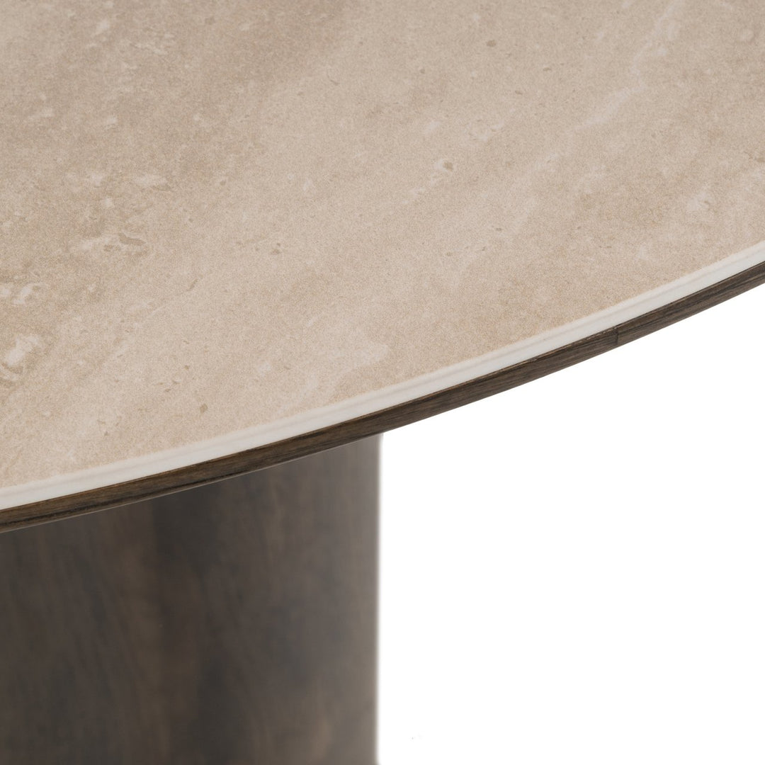 Ritz Travertine Round Dining Table 120cm - Brown Richmond 3