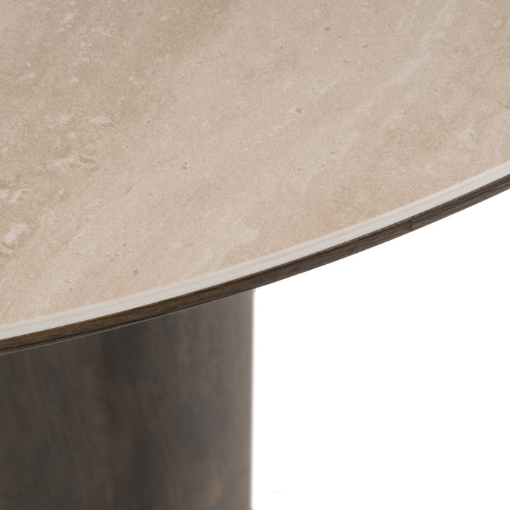 Ritz Travertine Round Dining Table 120cm - Brown Richmond 3